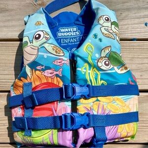 Kids Swim Life Vest, Blue & Multicolor, Child 33-55 lbs, USCG Approved
